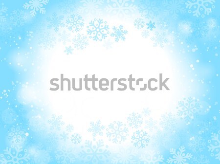 Absztrakt kék karácsony hópelyhek hó művészet Stock fotó © karandaev