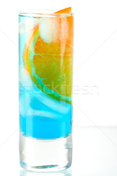 Alcohol cocktail with blue curacao and orange Stock photo © karandaev