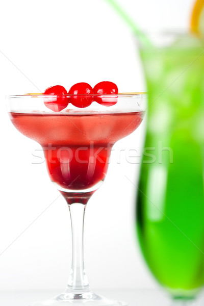 Green and red tropical cocktails Stock photo © karandaev