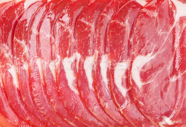 Prosciutto tekstury szynka makro mięsa Zdjęcia stock © karandaev