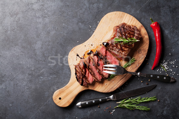 Grilled striploin steak Stock photo © karandaev