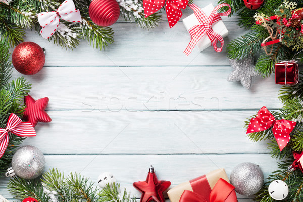Foto stock: Navidad · nieve · decoración · superior