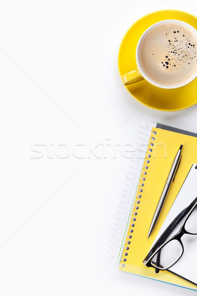[[stock_photo]]: Blanche · café · ordinateur · haut