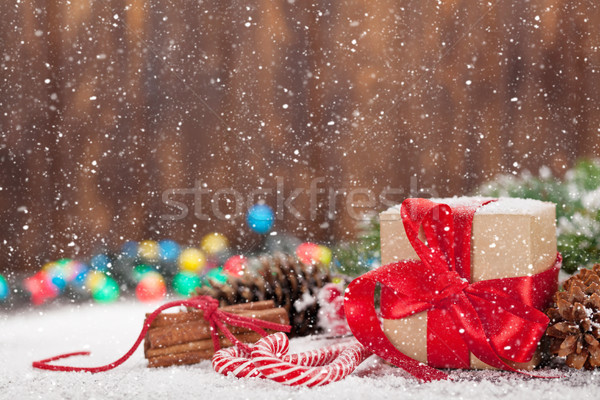 Noël coffret cadeau bonbons arbre neige [[stock_photo]] © karandaev