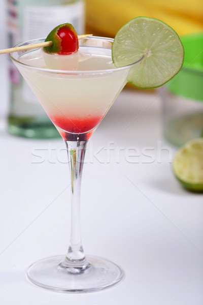 Alkohol Cocktail Kalk Saft Martini-Glas Glas Stock foto © karandaev
