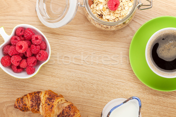 Stock photo: Healthy breakfast with muesli, berries and milk