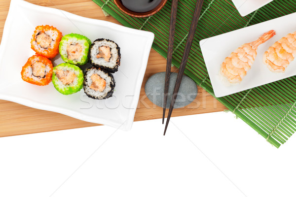 Sushi maki and shrimp sushi Stock photo © karandaev