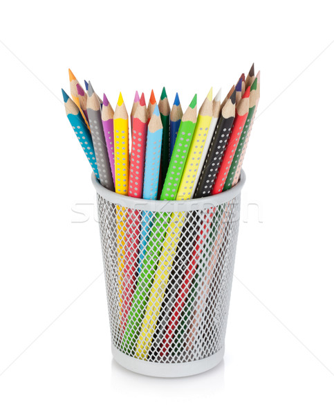 ストックフォト: カラー · 鉛筆 · 孤立した · 白 · 学校