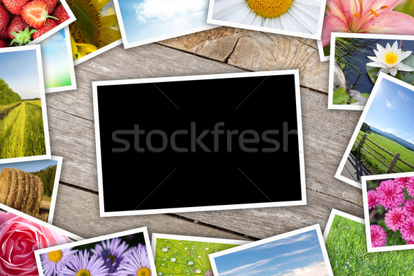 Imprimé photos collage table en bois espace de copie [[stock_photo]] © karandaev