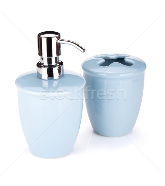 FürdÅszoba · kellékek · izolált · fehér · test · terv stock fotó ...