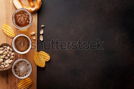 Alman birası bira taş tablo fındık Stok fotoğraf © karandaev