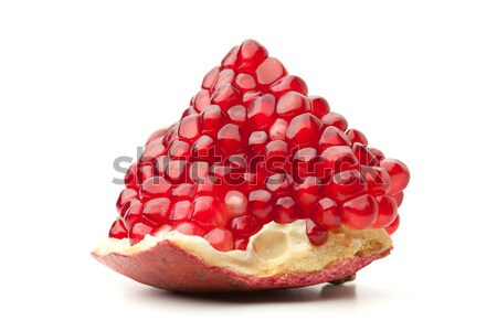 Foto stock: Vermelho · romã · isolado · branco · comida · fruto