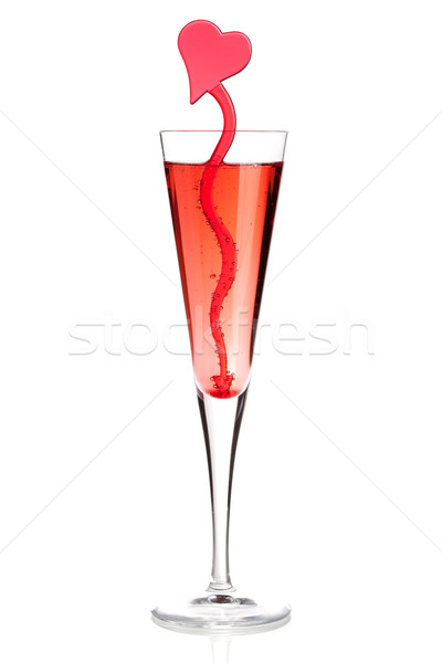 Rouge champagne alcool cocktail coeur décoration [[stock_photo]] © karandaev