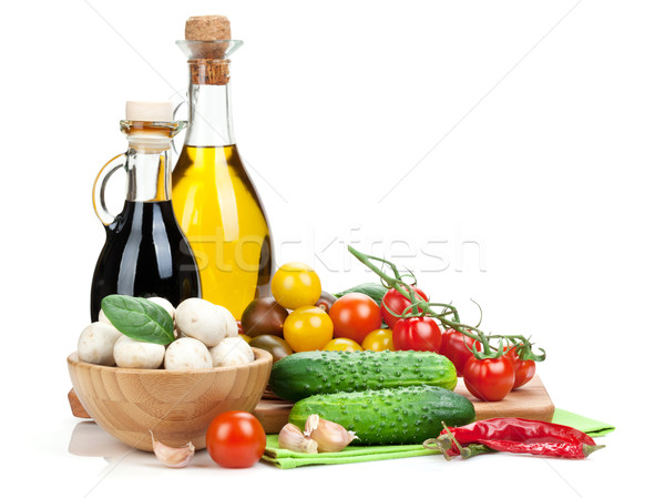 Fresche ingredienti cottura pomodoro cetriolo funghi Foto d'archivio © karandaev