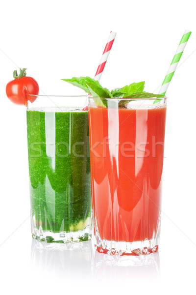 Fresh vegetable smoothie. Tomato and cucumber Stock photo © karandaev