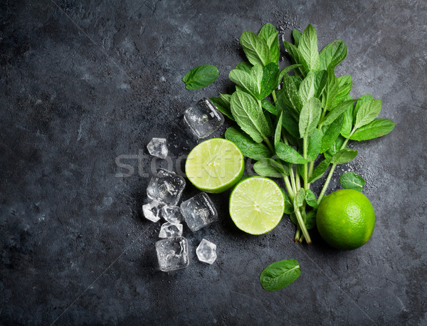 Mint, lime and ice Stock photo © karandaev