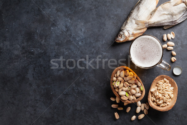 Lager beer and snacks Stock photo © karandaev