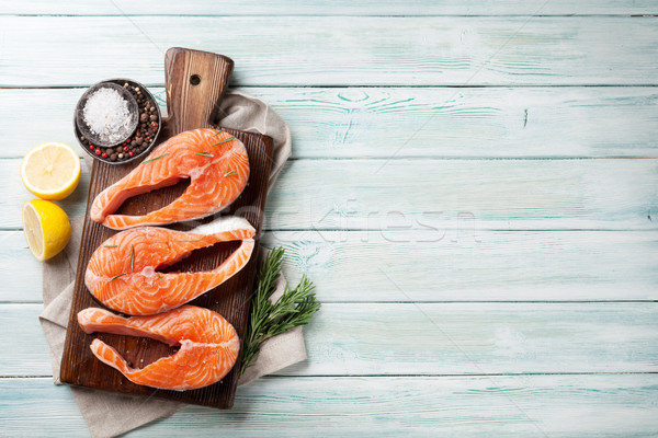 Foto stock: Salmão · peixe · temperos · cozinhar