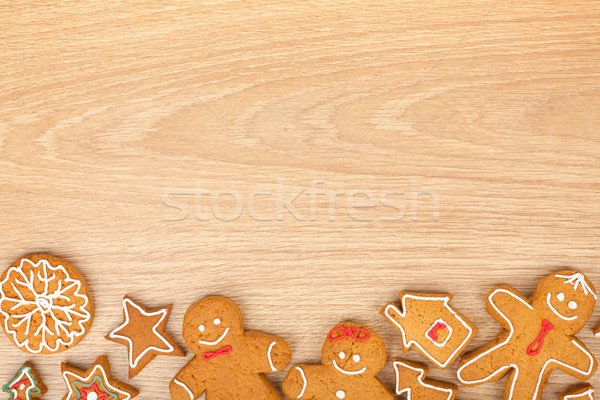 Stok fotoğraf: Ev · yapımı · Noel · zencefilli · çörek · kurabiye · ahşap