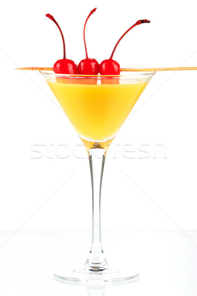 Alcohol cocktail with orange juice and three maraschino  Stock photo © karandaev