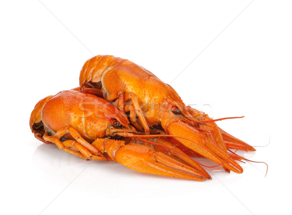 Stock photo: Three boiled crayfishes