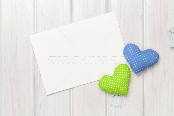 Valentines day toy hearts and greeting card Stock photo © karandaev