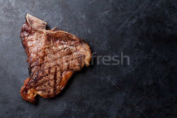 Foto stock: Bife · grelhado · pedra · tabela · topo · ver