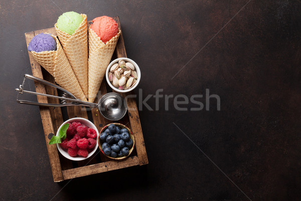 Stok fotoğraf: Dondurma · fındık · karpuzu · üst · görmek · uzay