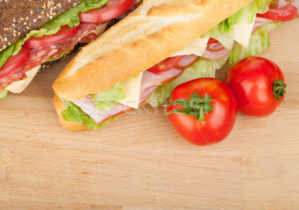 Stockfoto: Vers · sandwiches · vlees · groenten · tomaten