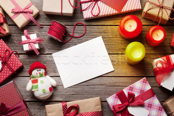 Christmas gift boxes wrapping Stock photo © karandaev