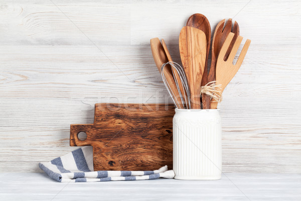 Stockfoto: Keuken · houten · muur · ruimte · hout