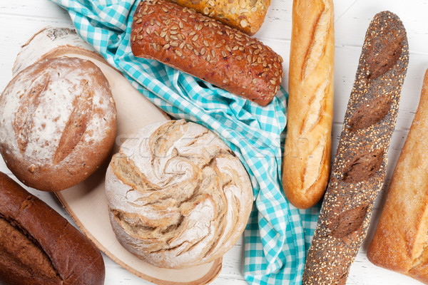 Various crusty bread and buns Stock photo © karandaev