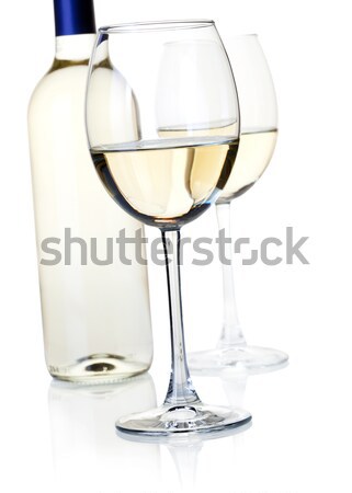 Foto stock: Copa · de · vino · sacacorchos · aislado · blanco · vino · bar