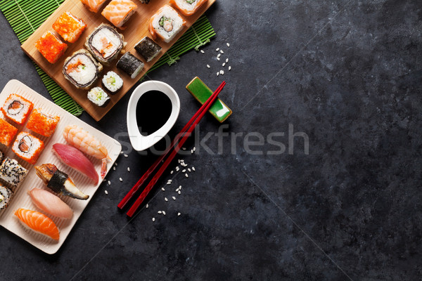Set of sushi and maki Stock photo © karandaev