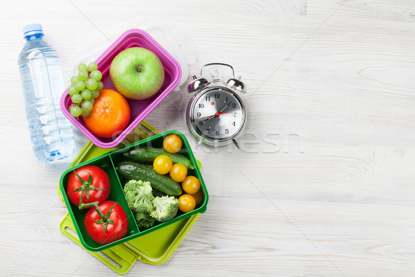 Lunch box with vegetable and fruits Stock photo © karandaev