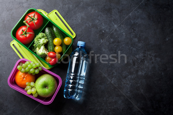 Lunch box with vegetable and fruits Stock photo © karandaev