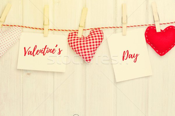 Photo frames and valentines toy hearts Stock photo © karandaev