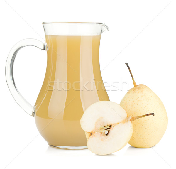 Foto stock: Jarro · pereira · suco · maduro · branco · peras