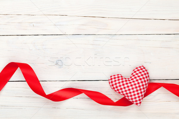 Valentines day toy heart and ribbon Stock photo © karandaev