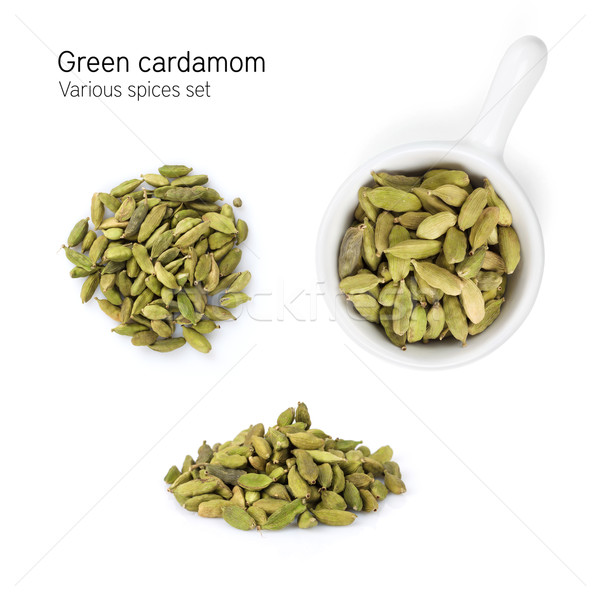 Verde cardamomo Spice isolato bianco faccia Foto d'archivio © karandaev