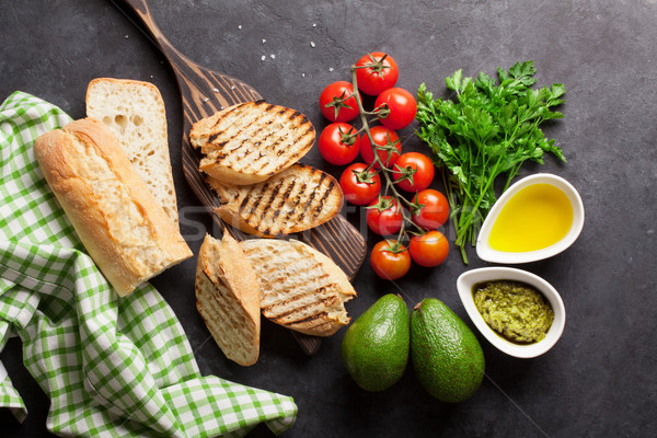 Ciabatta sandwich cooking Stock photo © karandaev