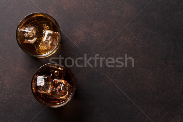Whisky hielo superior vista espacio de la copia fondo Foto stock © karandaev