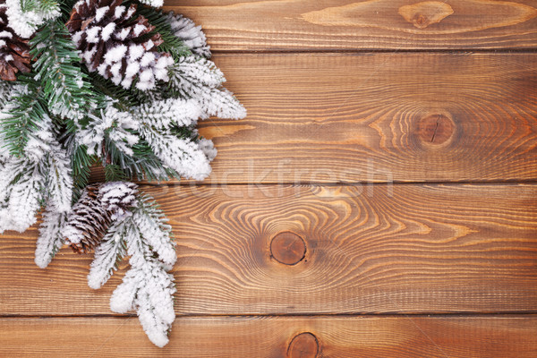 [[stock_photo]]: Noël · neige · rustique · espace · de · copie