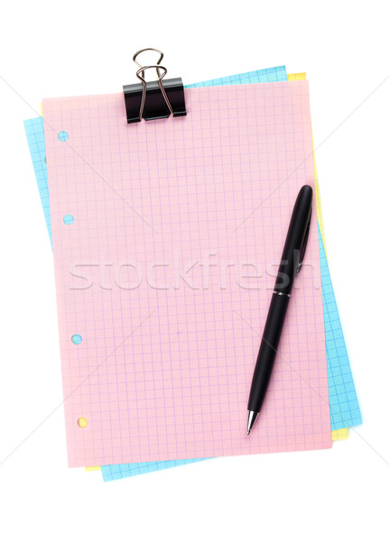 Stockfoto: Kleurrijk · kantoor · paperclip · pen · geïsoleerd · witte