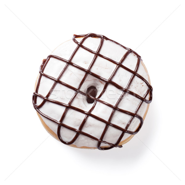 Donut with chocolate decor Stock photo © karandaev