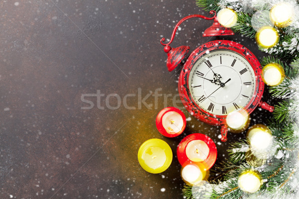 Stock foto: Weihnachten · Grußkarte · Schnee · Kerzen