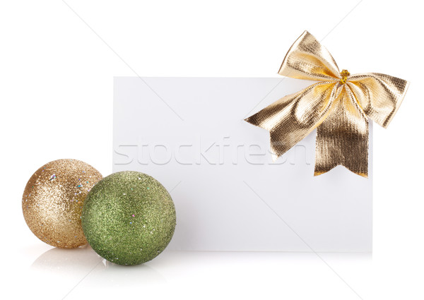 Empty gift card and christmas decor Stock photo © karandaev