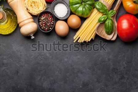 Cozinhar utensílios ingredientes isolado branco comida Foto stock © karandaev
