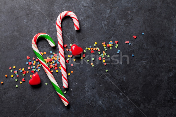Bonbons coeur bonbons pierre haut vue [[stock_photo]] © karandaev