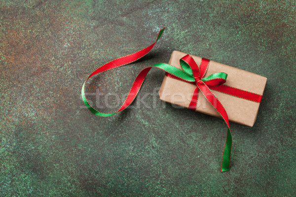 Noël coffret cadeau pierre table haut vue [[stock_photo]] © karandaev